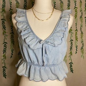NWT! Light denim style crop top/ tank top